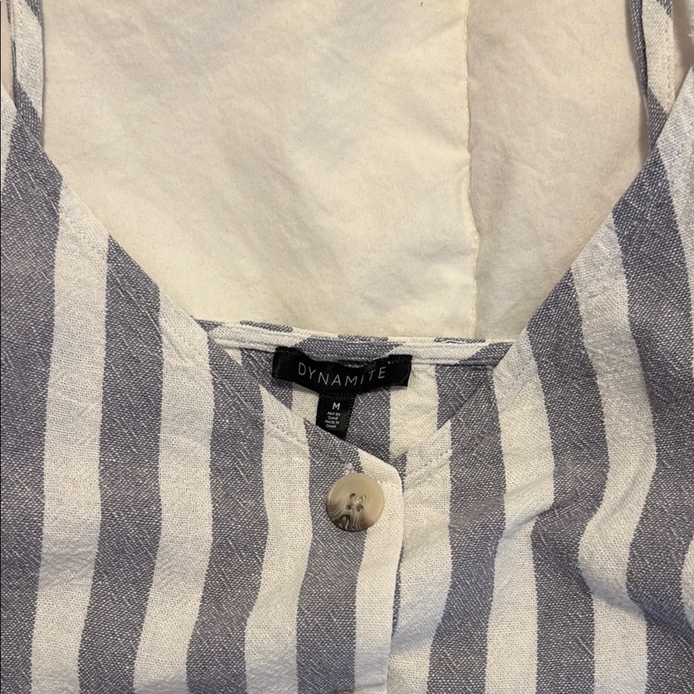 Dynamite Linen Striped Button-Down Top - Picture 2 of 4